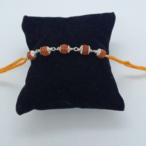 Silver  rudraksh design rakhi