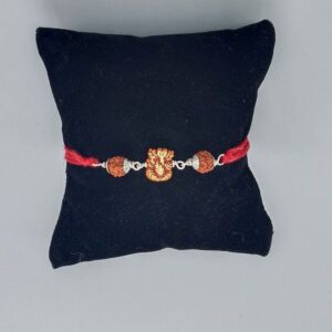 Silver ganpatiji design rakhi