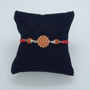 silver rudrax design rakhi