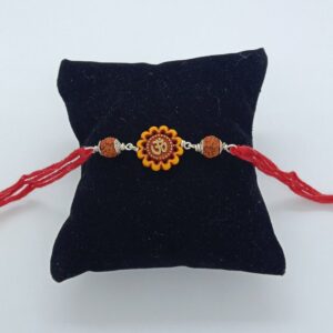 silver rudrax design rakhi