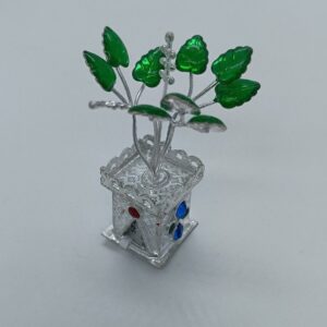 silver tulsi pooja pot