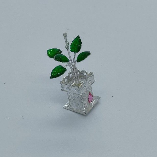 silver trendy tulsi pot
