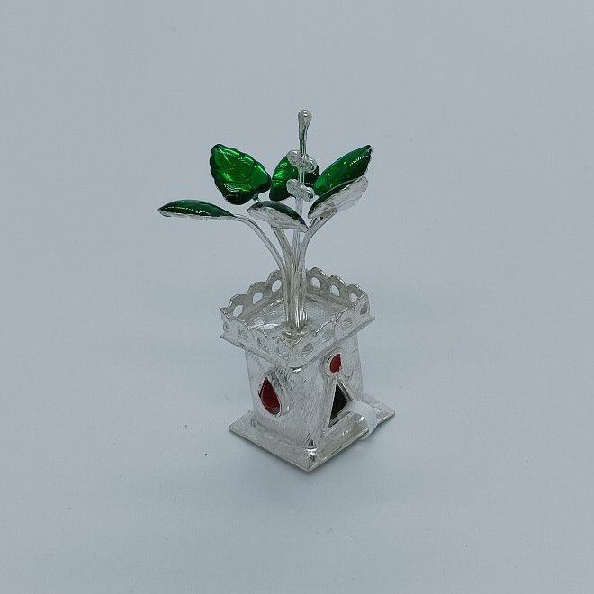 Silver pooja tulsi pot