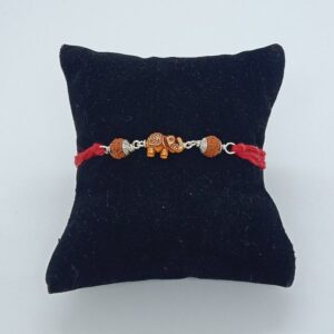 Silver elephant design rakhi