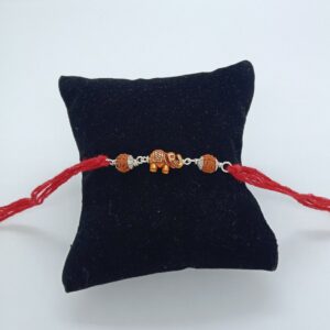 Silver elephant design rakhi