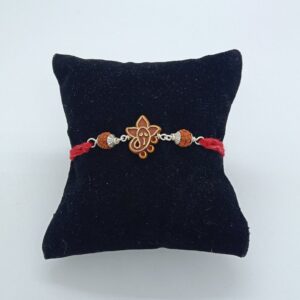 Silver ganpati design rakhi
