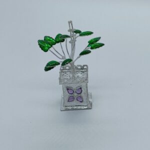 silver artifical tulsi pot
