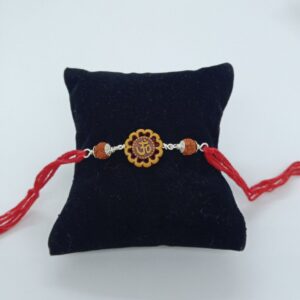 800 silver om design rakhi