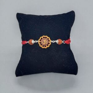 Silver 2 rudrax om fancy rakhi