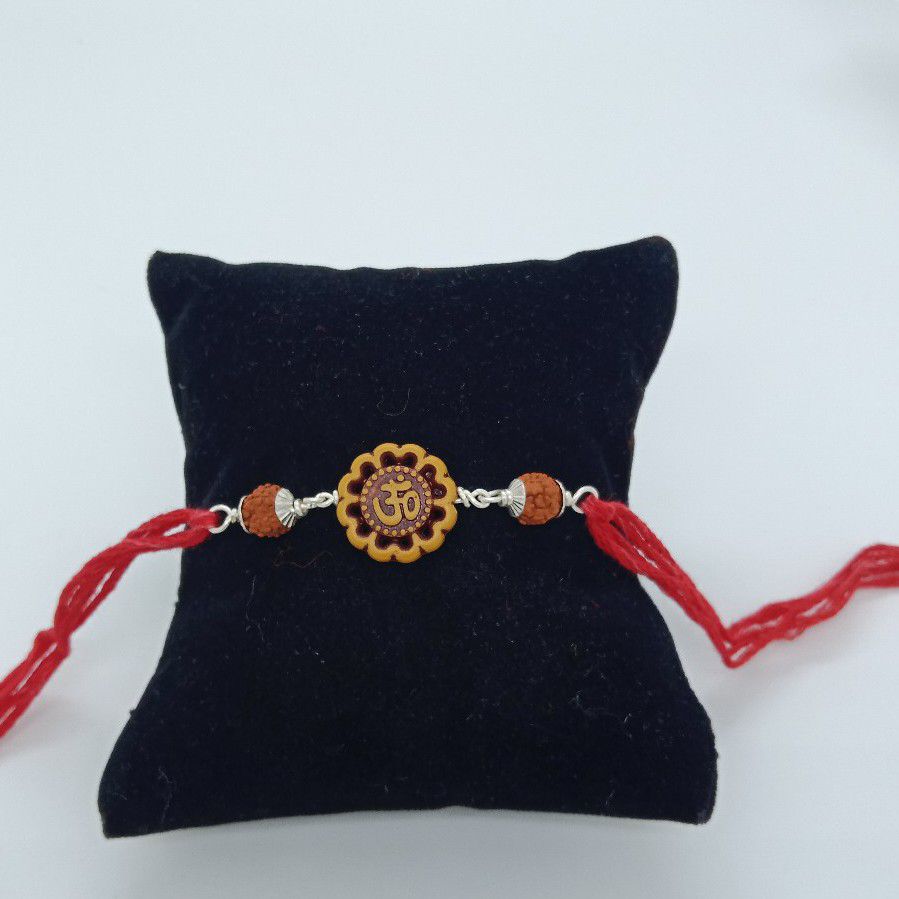 Silver Rudrax Om Rakhi