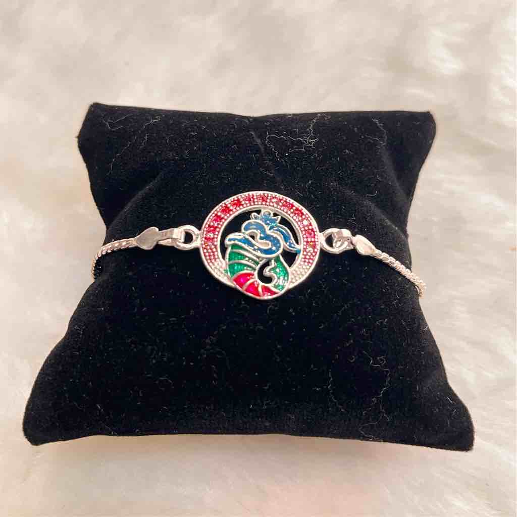 800 silver colorful rakhi design