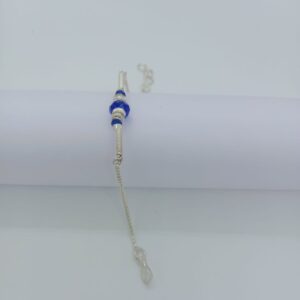 800 silver blue stone rakhi