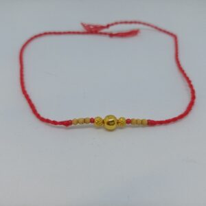 Gold simple rakhi Single Pearl