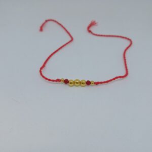 Gold Handmade Plain pearl rakhi