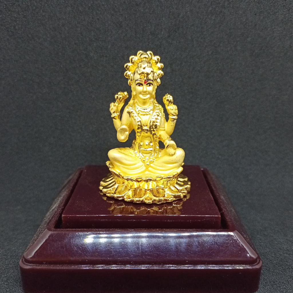 Silver Showpiece Laxmi Mata With Gold Polish