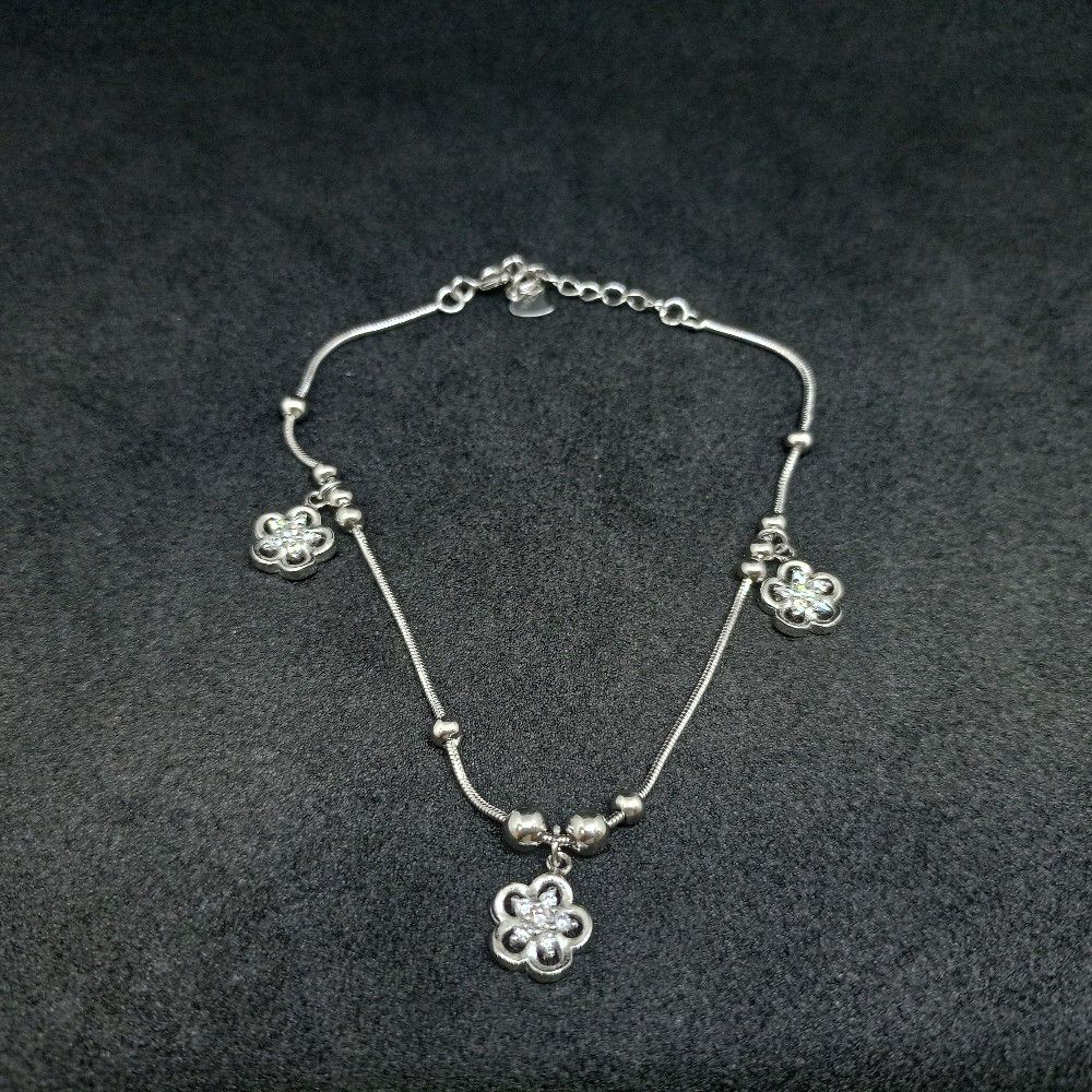 92.5 anklets diamond flower