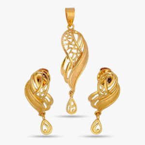 Plain Gold pendant set