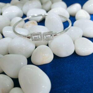 92.5 silver square diamond piece bracelet