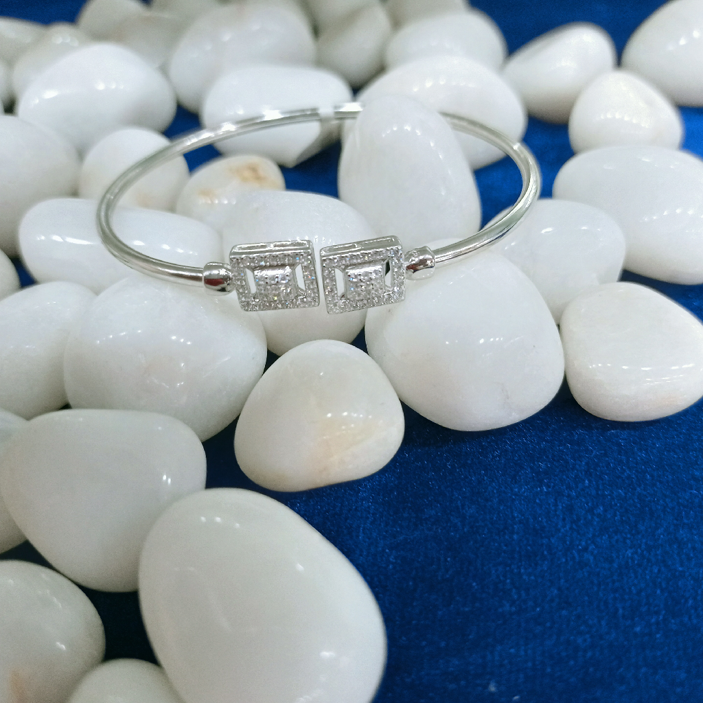 92.5 silver square diamond piece bracelet