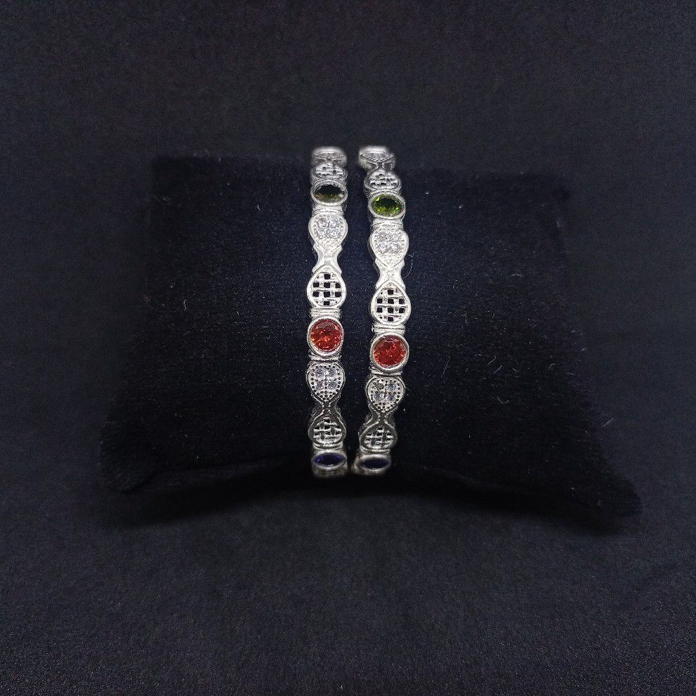 92.5 Silver Bangle Diamond Kadali B28