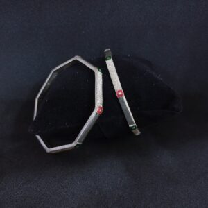92.5 silver bangles plan hexagon disign