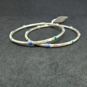 92.5 silver bangles blue and green Design