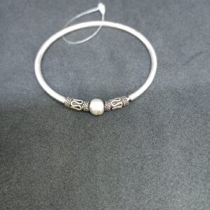92.5 Silver Bangles single Ball one hand