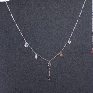 92.5 silver necklace micro chain circle design