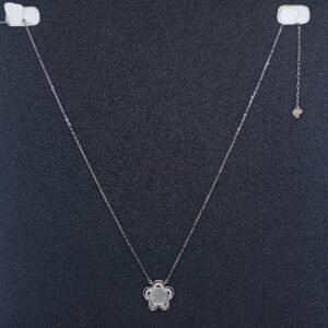 92.5 silver necklace flower piece micro chain