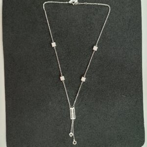 92.5 silver necklace micro chain square box piece design