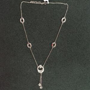 92.5 silver necklace micro chain oval shape design