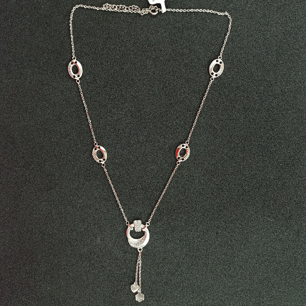 92.5 silver necklace micro chain oval shape design