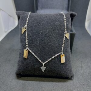 92.5 silver Rhombus Pendant Necklace