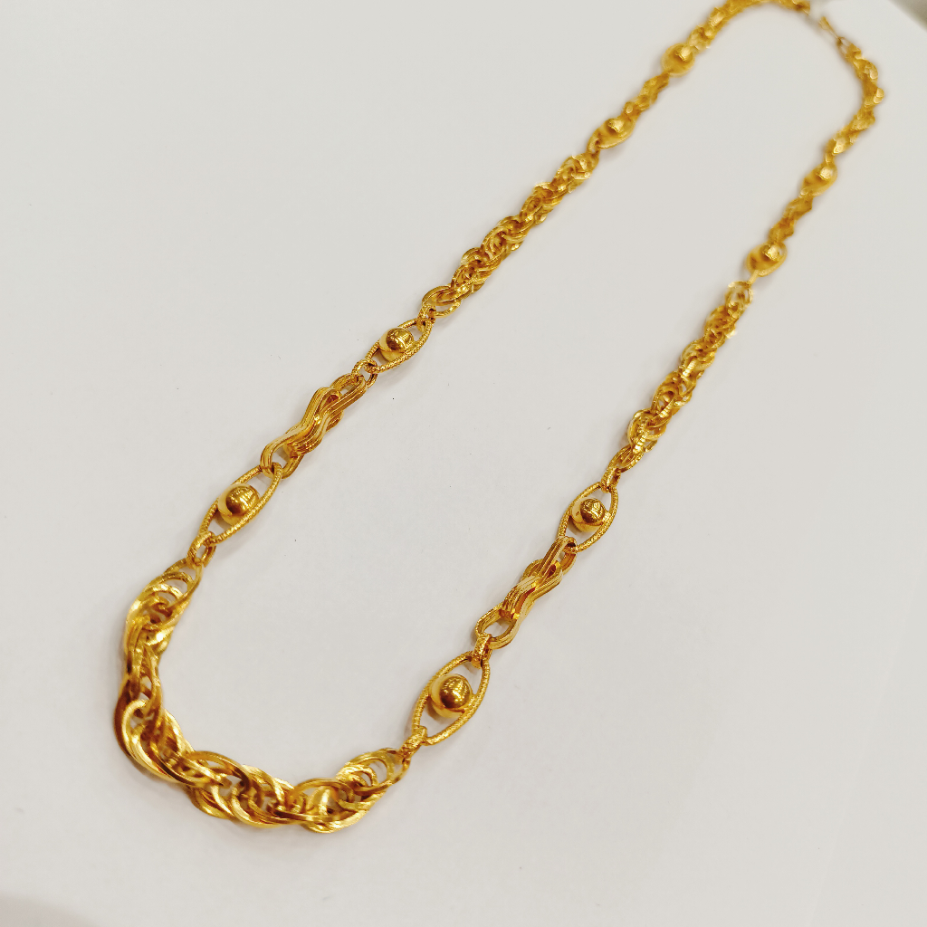 Gold hollow chain 22k hallmark