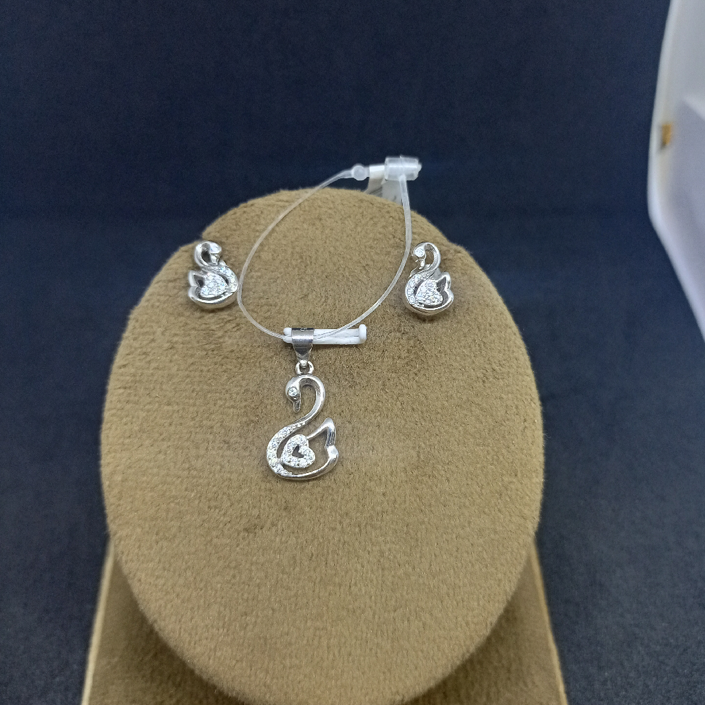 925 Silver Peacock Design Pendant Set