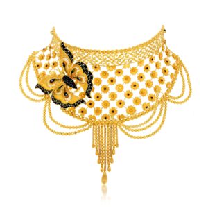 Gold butterfly chokar necklace