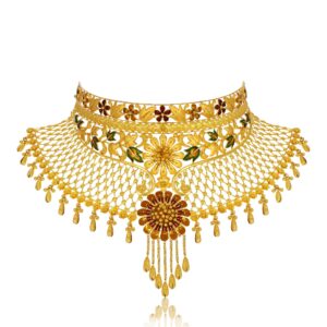 Gold gujrati design chokar set