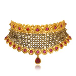 Gold chokar set necklace antique