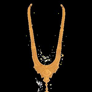 Gold long necklace 22 k hallmark