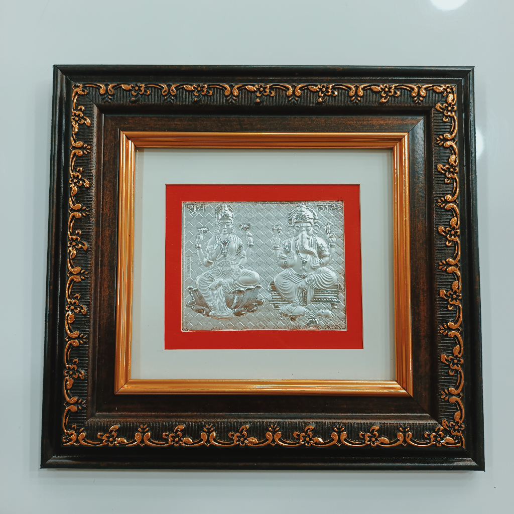 Laxmi ganesha 999 silver frame