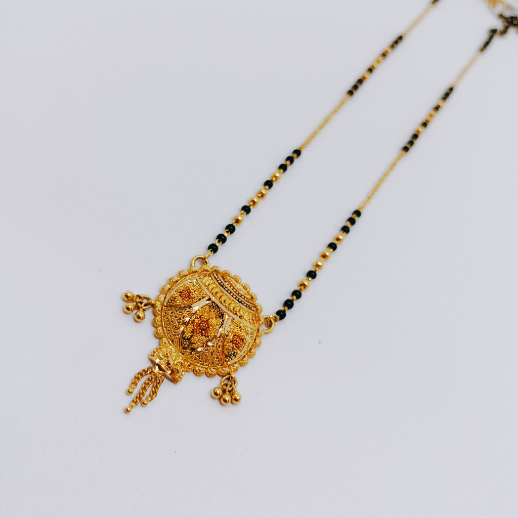 Gold 22k hallmark  kalkati design mangalsutra dokiya