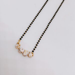 Gold love letter diamond mangalsutra