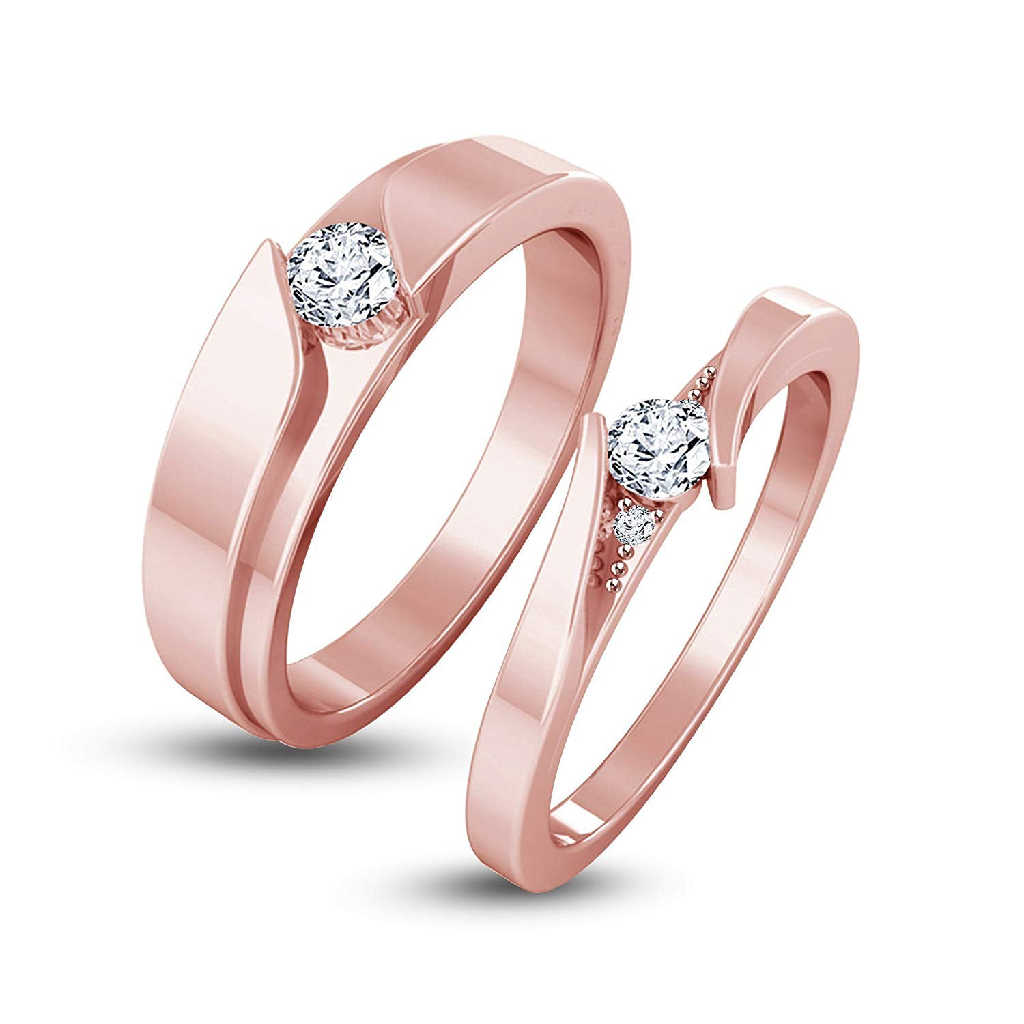 Rose gold couple ring