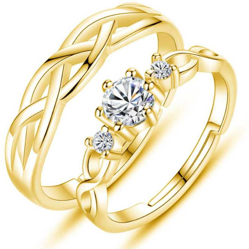 Gold plain casting couple ring