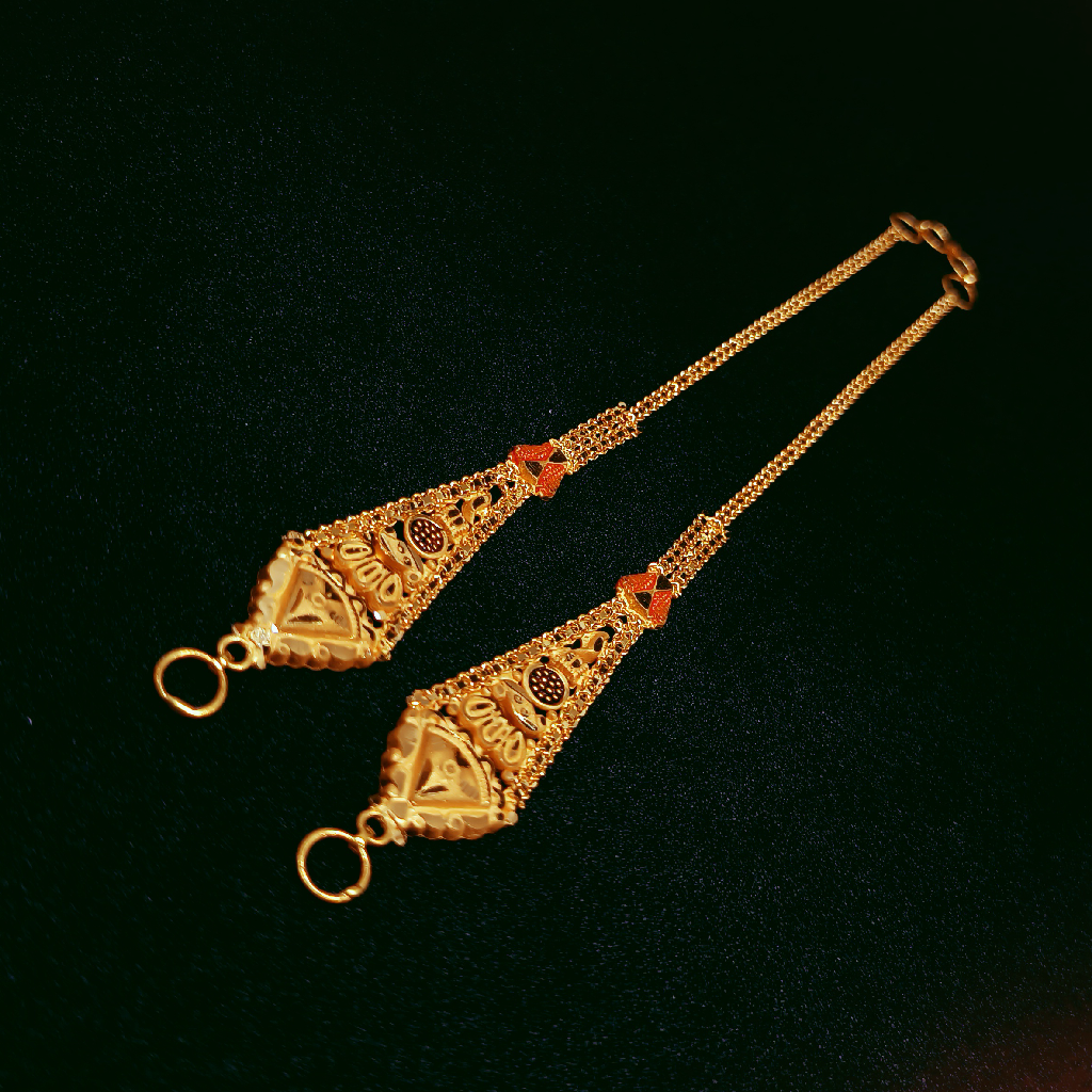 916 Gold with meenakari earchain