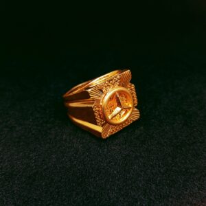 916 Gold mercedes logo ring