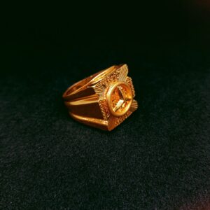 916 Gold mercedes logo ring
