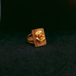 916 Gold long Square with ganpati ring