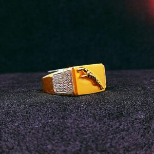 916 gold jaguar logo design ring