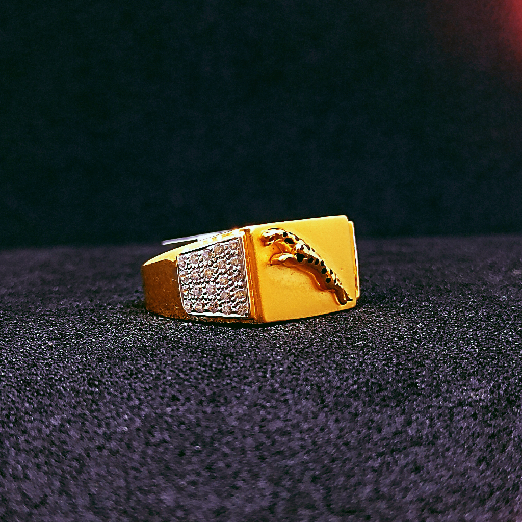 916 gold jaguar logo design ring